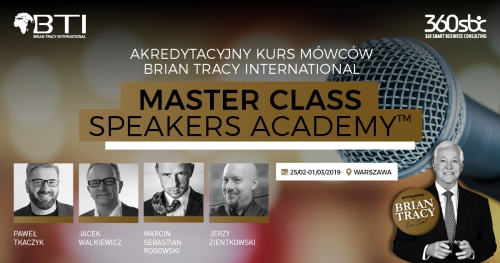 AKREDYTACYJNY KURS MÓWCÓW BRIAN TRACY INTERNATIONAL - MASTER CLASS BUSINESS SPEAKERS - 5 DNI WIEDZY I DOŚWIADCZENIA