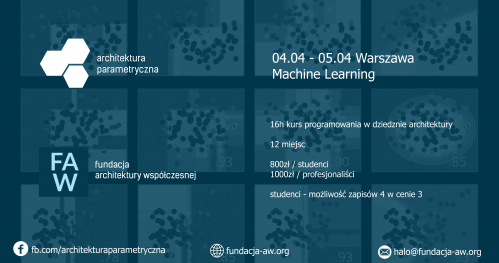 Machine Learning/AI w Architekturze. Kurs Rhino i Grasshopper.