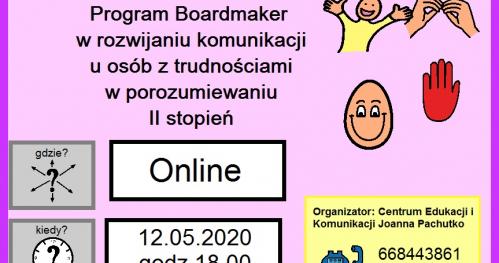 Program Boardmaker w rozwijaniu komunikacji osób z trudnościami w komunikowaniu się- II stopień