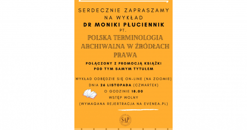 Wykład online pt. "Polska terminologia archiwalna w źródłach prawa"
