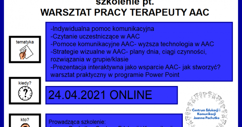 Warsztat pracy terapeuty AAC