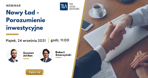 Webinar TLA - Nowy Ład - Porozumienie inwestycyjne