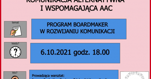 Program Boardmaker w rozwijaniu komunikacji- warsztaty praktyczne