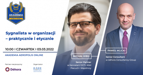 Akademia Aeropolis ONLINE: Sygnalista w organizacji - praktycznie i etycznie