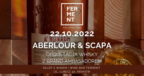 Degustacja whisky ABERLOUR & SCAPA z brand ambasadorem