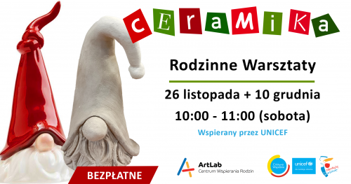 Podstawy ceramiki - bezpłatne warsztaty /  26 listopada + 10 grudnia / godzina 10:00 - 11:00
