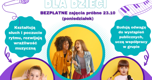 ZAJĘCIA WOKALNE - BEZPŁATNE zajęcia próbne (od 7 lat)