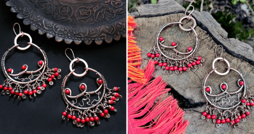 Warsztaty tworzenia biżuterii wire wrapping - kolczyki Boho