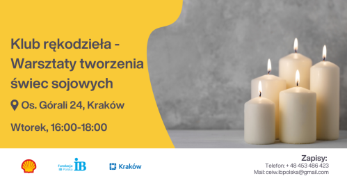 Klub rękodzieła - Warsztaty tworzenia świec sojowych | Handicraft Club - Soy candle making workshops | Клуб рукоділля - Майстер-клас з виготовлення соєвих свічок