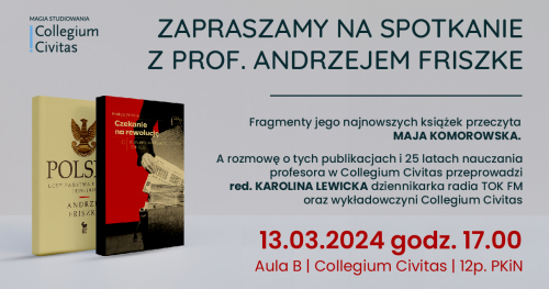 Spotkanie z prof. Andrzejem Friszke, autorem książek o tematyce historycznej i świecie współczesnym