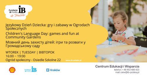 Językowy Dzień Dziecka: gry i zabawy w Ogrodach Społecznych I Children's Language Day: games and fun at Community Gardens I Мовний день захисту дітей: ігри та розваги у Громадському саду