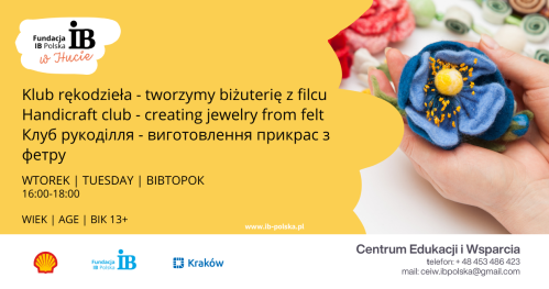 Klub rękodzieła - tworzymy biżuterię z filcu | Handicraft club - creating jewelry from felt | Клуб рукоділля - виготовлення прикрас з фетру