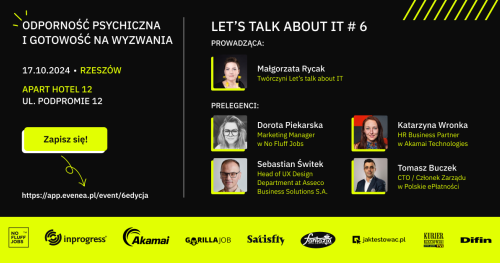 Let's talk about IT # 6 - "Odporność psychiczna i gotowość na wyzwania"