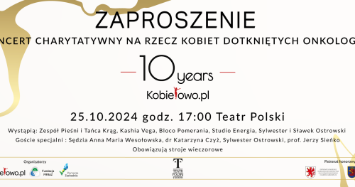 10 lat Kobietowo.pl Koncert Charytatywny na rzecz Kobiet dotkniętych onkologicznie