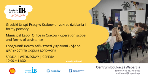 Grodzki Urząd Pracy w Krakowie - formy pomocy | Municipal Labor Office in Cracow - forms of assistance | Гродський центр зайнятості у Кракові - форми допомоги