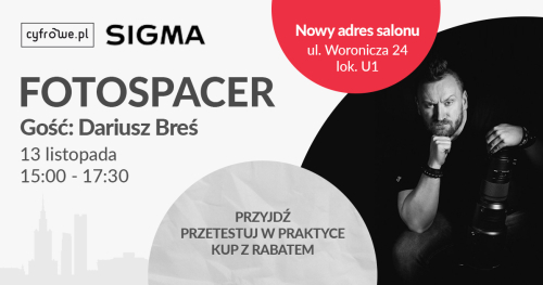 Fotospacer z modelką i Dariuszem Bresiem - Sigma - Salon Cyfrowe.pl Warszawa Mokotów