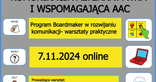 Program Boardmaker w rozwijaniu komunikacji- warsztaty praktyczne