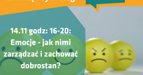 Szkolenie z Panią Psycholog - emocje: jak nimi zarządzać i utrzymać dobrostan