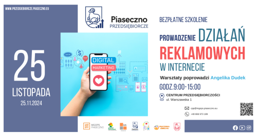 Bezpłatne szkolenie w Centrum Przedsiębiorczości w Piasecznie "Prowadzenie działań reklamowych w internecie"