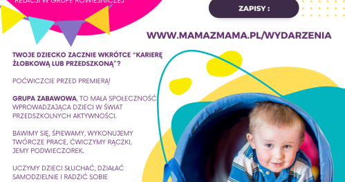 PRZYGOTOWANIE DO PRZEDSZKOLA dla maluchów z rodzicem (zajęcia 1.5h z podwieczorkiem)