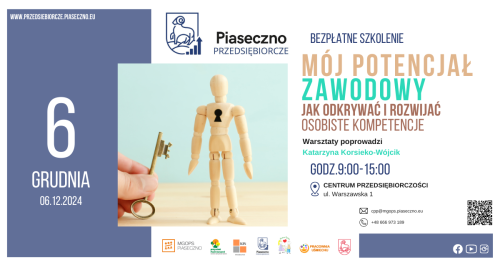 Bezpłatny warsztat w Centrum Przedsiębiorczości "Mój potencjał zawodowy- jak odkrywać i rozwijać osobiste kompetencje"