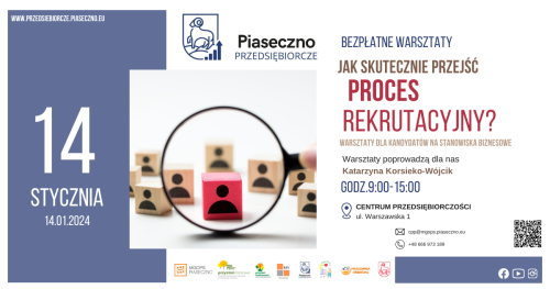 Bezpłatny warsztat w Centrum Przedsiębiorczości "Jak skutecznie przejść proces rekrutacyjny- warsztaty dla kandydatów na stanowiska biznesowe"