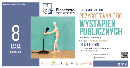 Bezpłatne szkolenie w Centrum Przedsiębiorczości w Piasecznie "Przygotowanie do wystąpień publicznych"