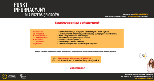 Punkt Informacyjny dla Przedsiębiorców w Akceleratorze biznesowym KSSENON