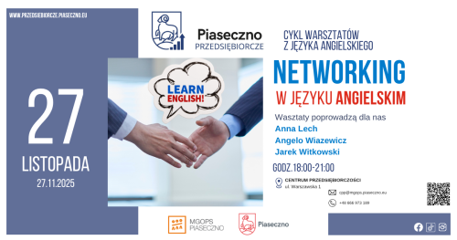 Bezpłatny "Networking po angielsku" w Centrum Przedsiębiorczości w Piasecznie