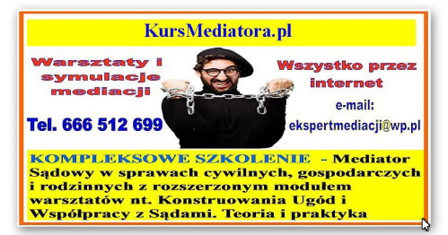 Mediator Sądowy i pozasądowy- Mediacja szybki certyfikowany kurs całkowicie online