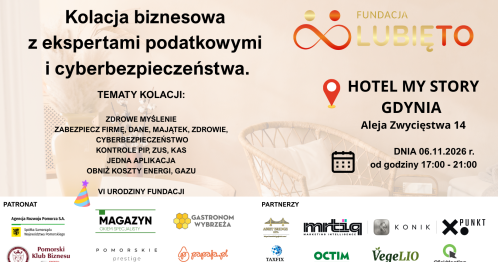 Kolacja biznesowa z ekspertami podatkowymi i cyberbezpieczeństwa.