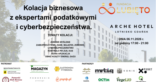 Kolacja biznesowa z ekspertami podatkowymi i cyberbezpieczeństwa.