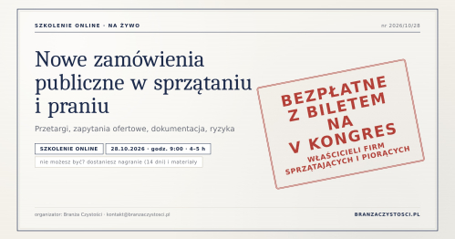 Nowe zamówienia publiczne w sprzątaniu i praniu - szkolenie online