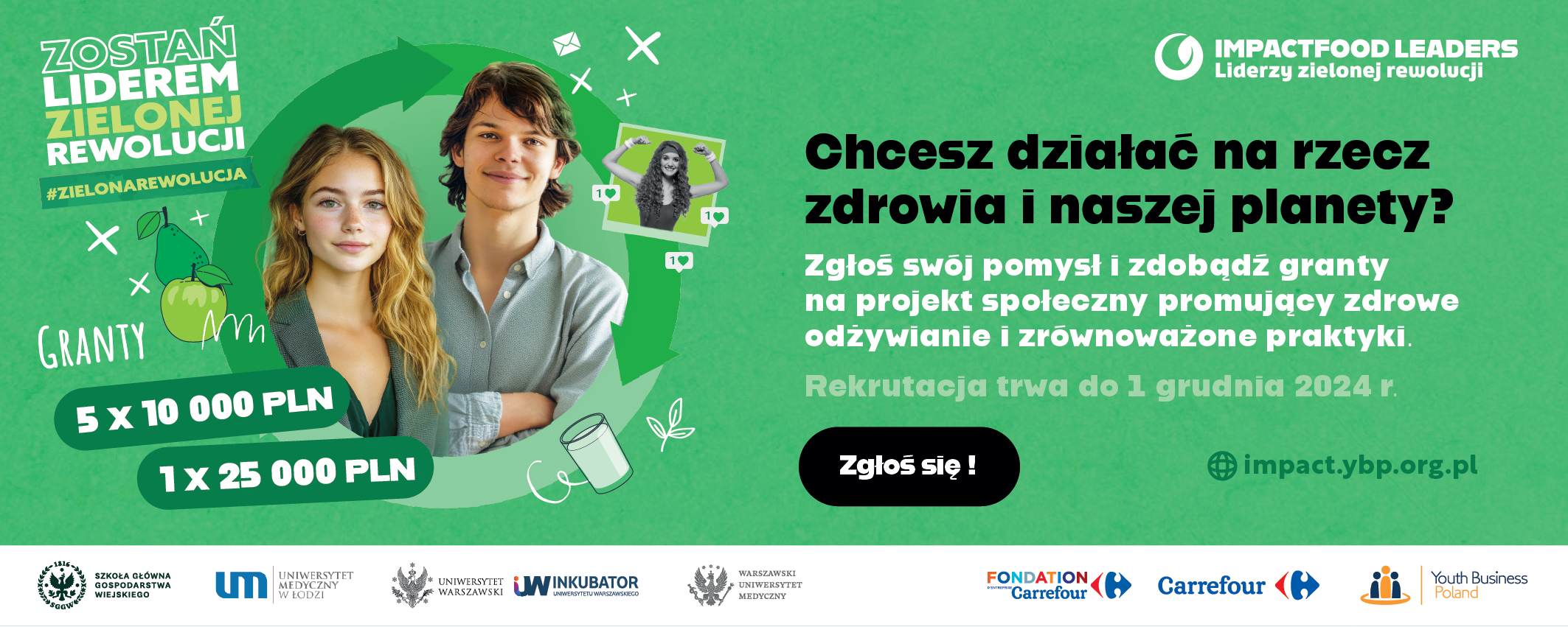 Granty na projekt społeczny dla studentów i uczniów zielona rewolucja